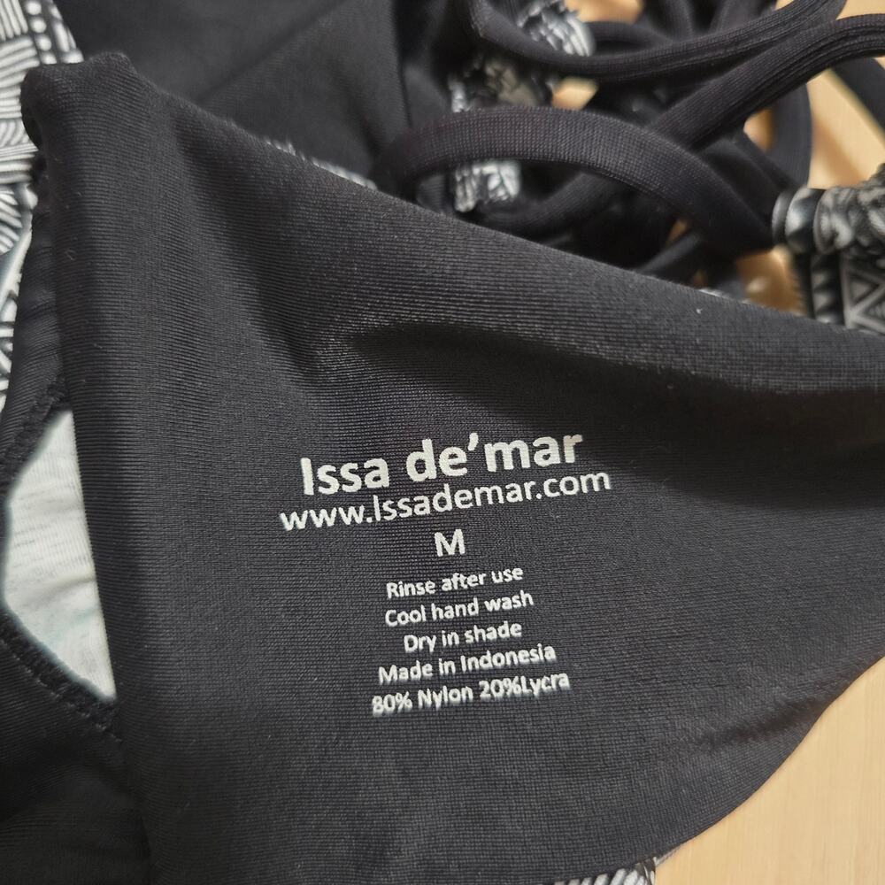 NWT Issa de'mar Morrocco High Neck Strappy Bikini Top Black-M Festival Boho - Picture 6 of 7